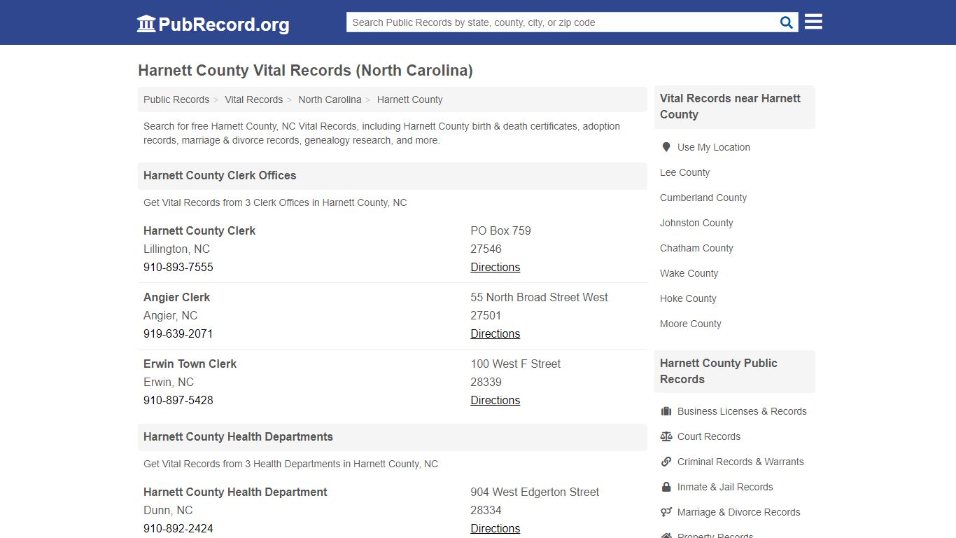 Free Harnett County Vital Records (North Carolina Vital Records)